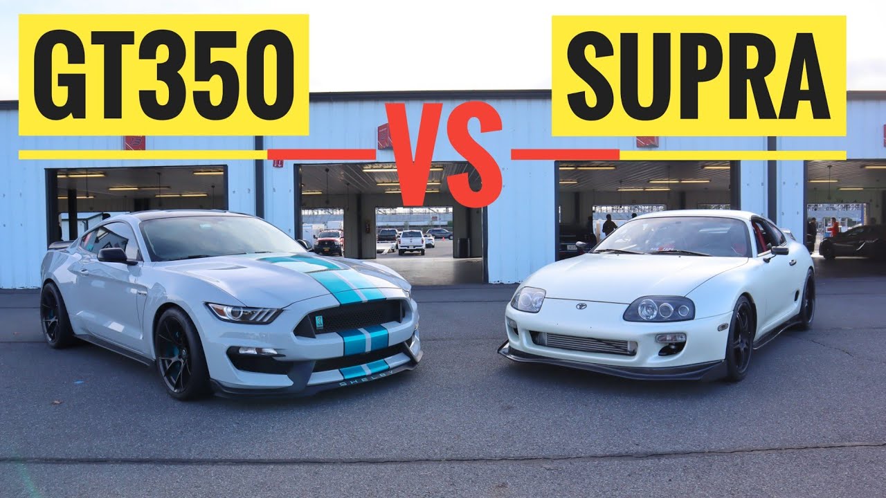 GIRL IN SUPERCHAGED GT350 MUSTANG vs BIG TURBO SUPRA : 150MPH RACE