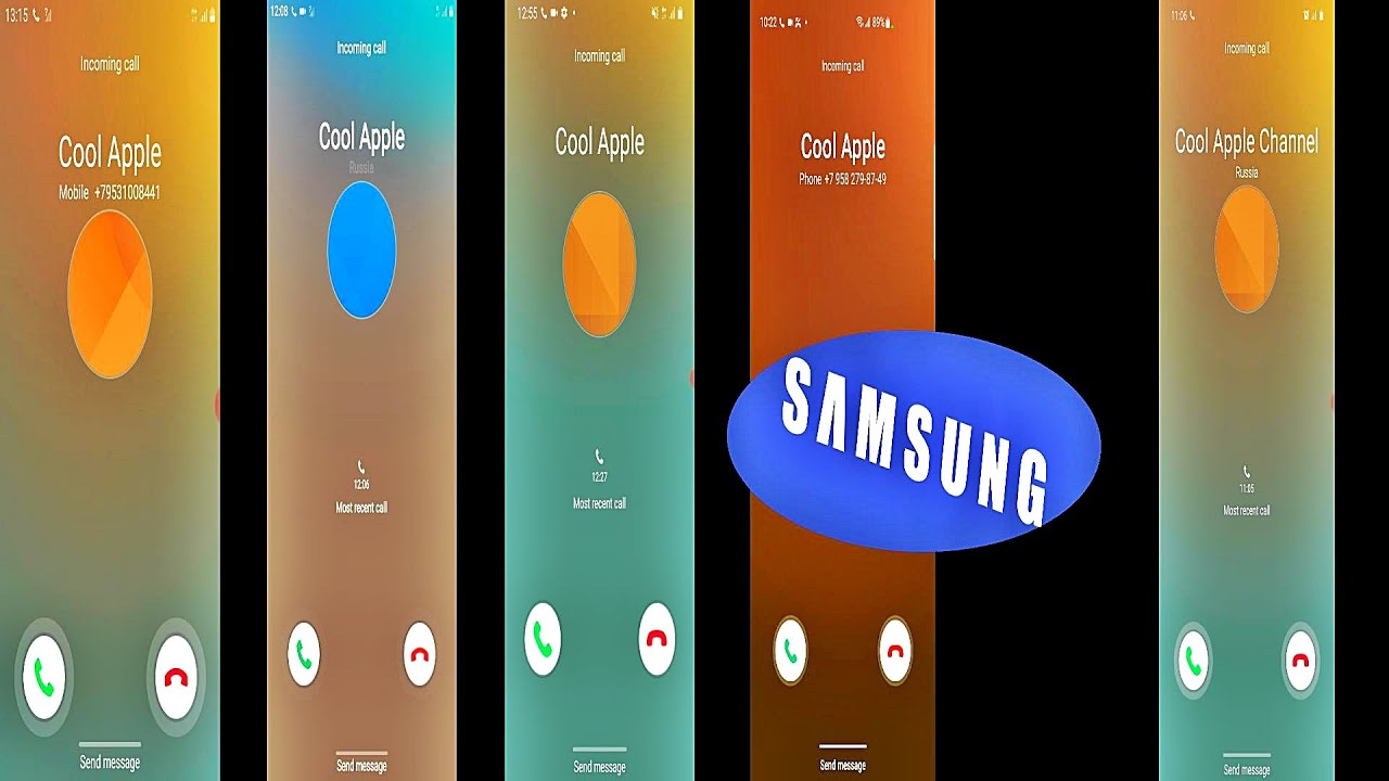 Various Samsung’s phones screen call recordings / Incoming calls