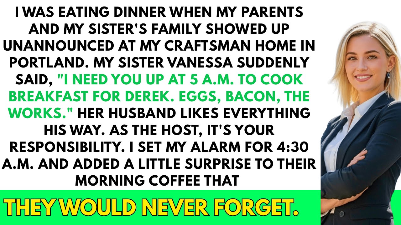 My sister's family arrived unannounced at my Portland home. She demanded I cook breakfast at 5 a.m.