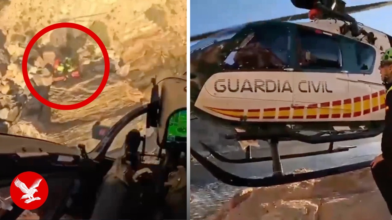 Speedy helicopter pick up rescues injured fisherman from cliffside