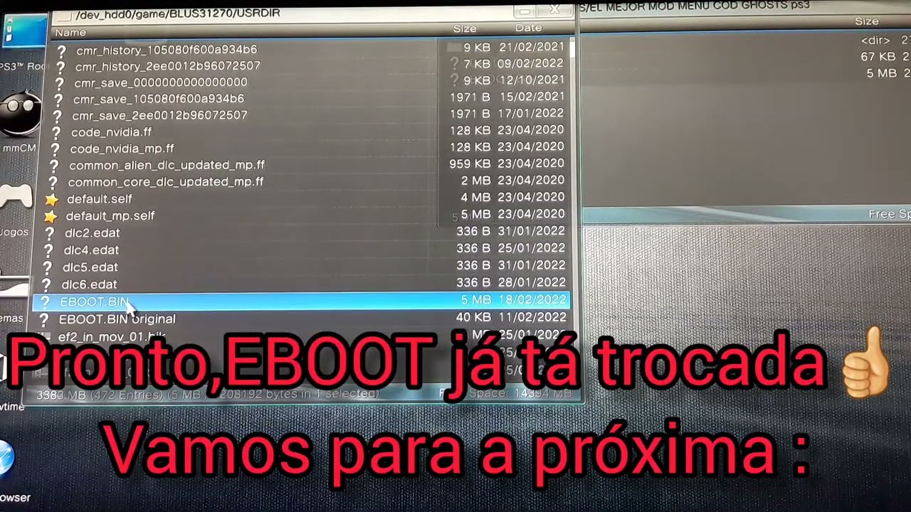 Como instalar qualquer mod menu para Cod:Ghosts (Mídia Física)_PS3 HEN