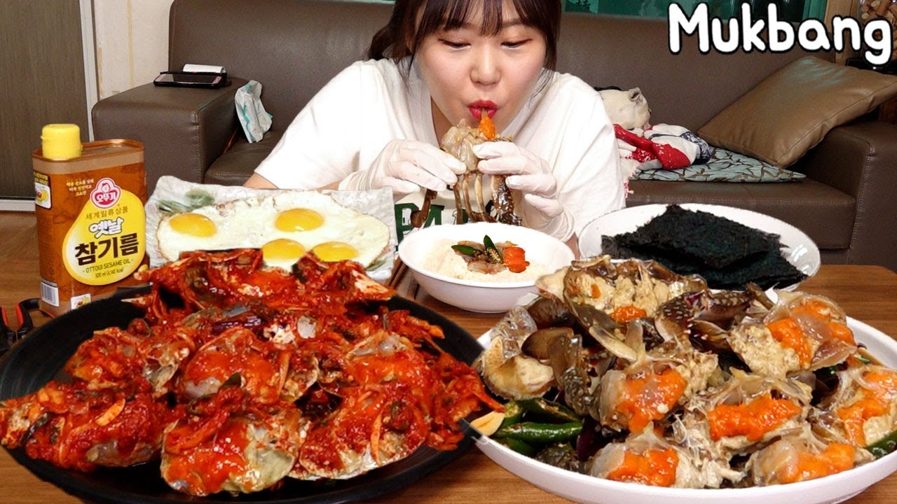 Mukbang l Ganjang Gejang и Yangnyeom Gejang, которые моя свекровь приготовила в сезон крабов. 🦀