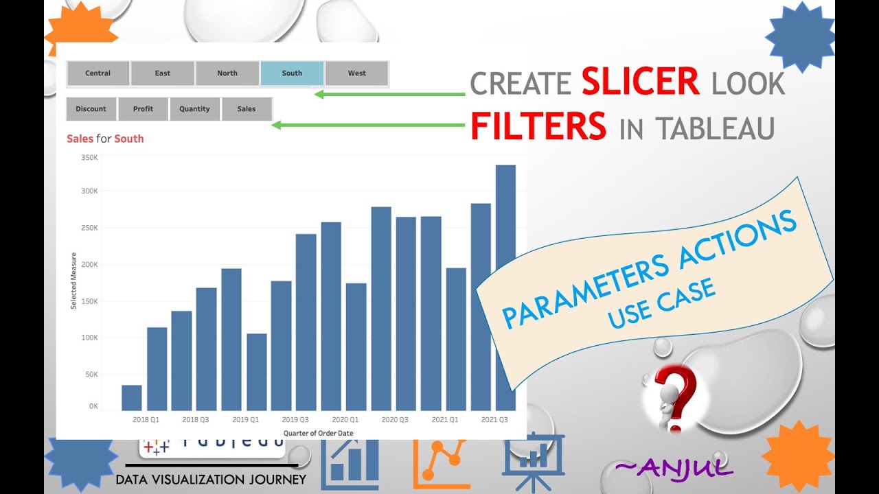 Tableau - Create Slicer Filters using Parameter Actions