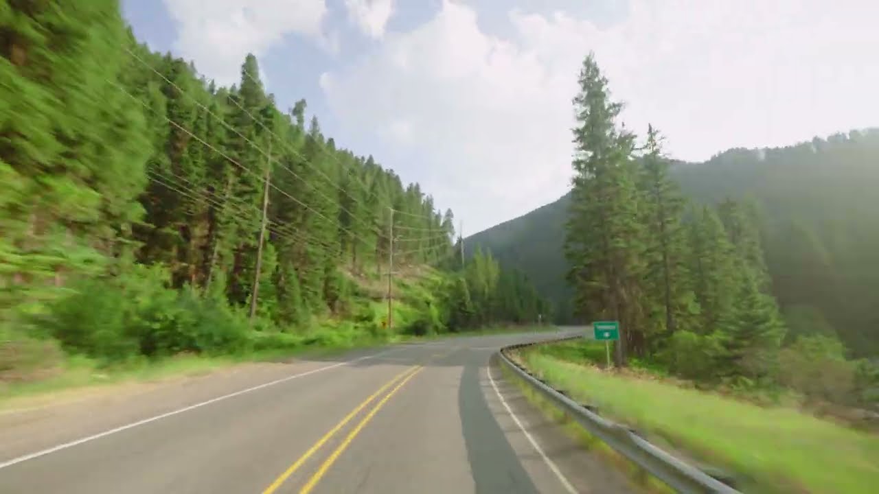 Winding Mountain Road Montana | Forest Ambience Hyalite Canyon 4K