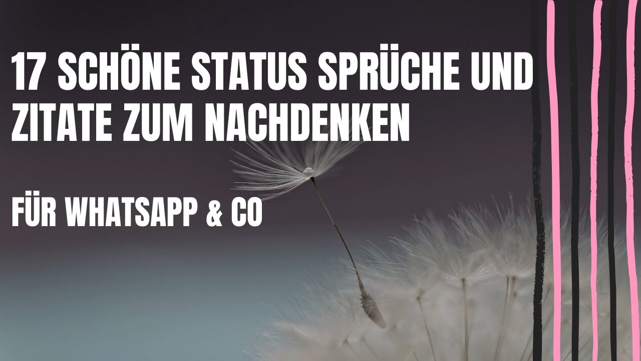 17 schöne Status Sprüche und Zitate zum Nachdenken | für Whatsapp & Co