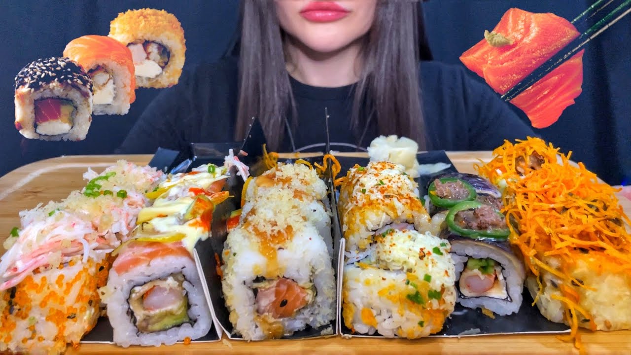 ASMR SUSHI MUKBANG (No Talking) EATING SOUNDS