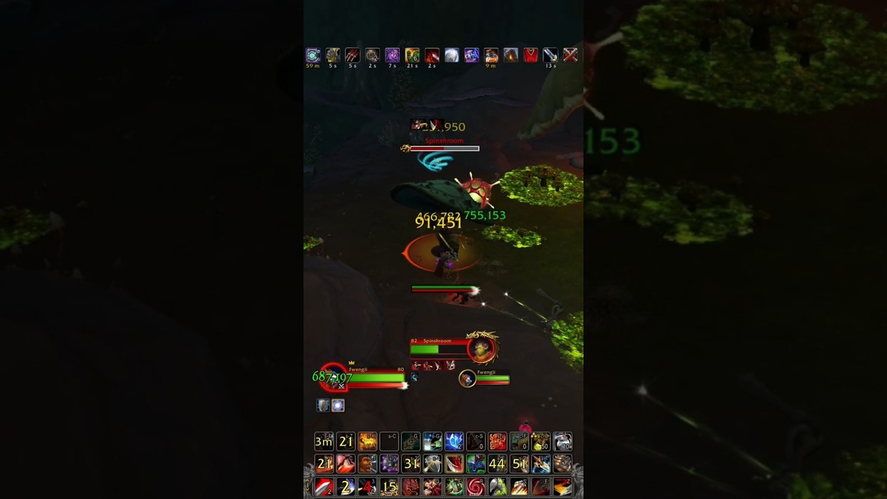 WoW TWW 11.2.0 colossus arms warrior pve Fungal Folly Tier 11 Delve Spinshroom kill #1