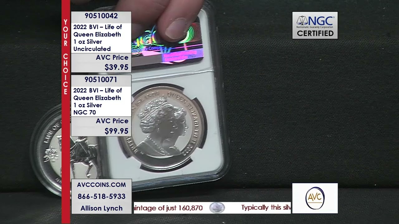 2022 BVI 1 oz Silver - Life of Queen Elizabeth - Uncirculated & NGC 70