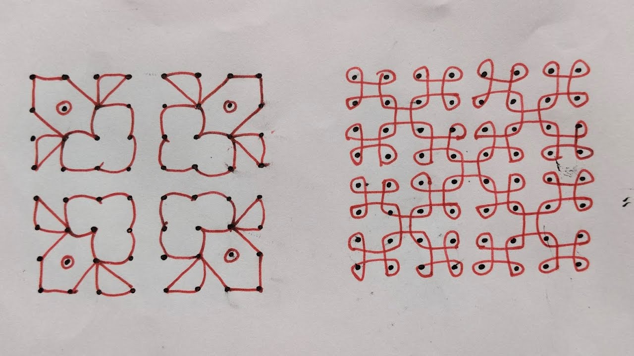 8*8Dots Rangoli Designs |Easy For Kolam | Beginners Rangoli |Small Rangoli@Meghasrangolidesigns-z2f 