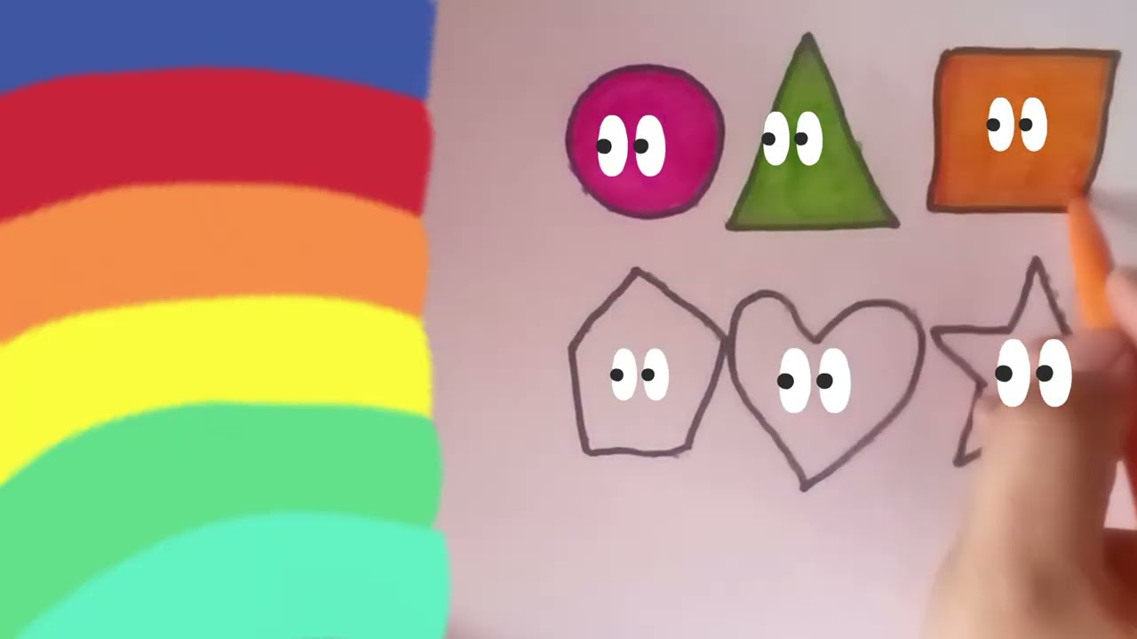 Shapes name star circle triangle heart ovel rectangle and pandgon for kids and Toddlers.... 