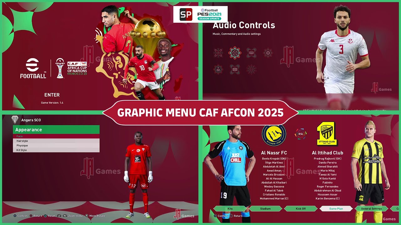 FREE GRAPHIC MENU CAF AFCON 2025 - SP FOOTBALL LIFE & PES 2021