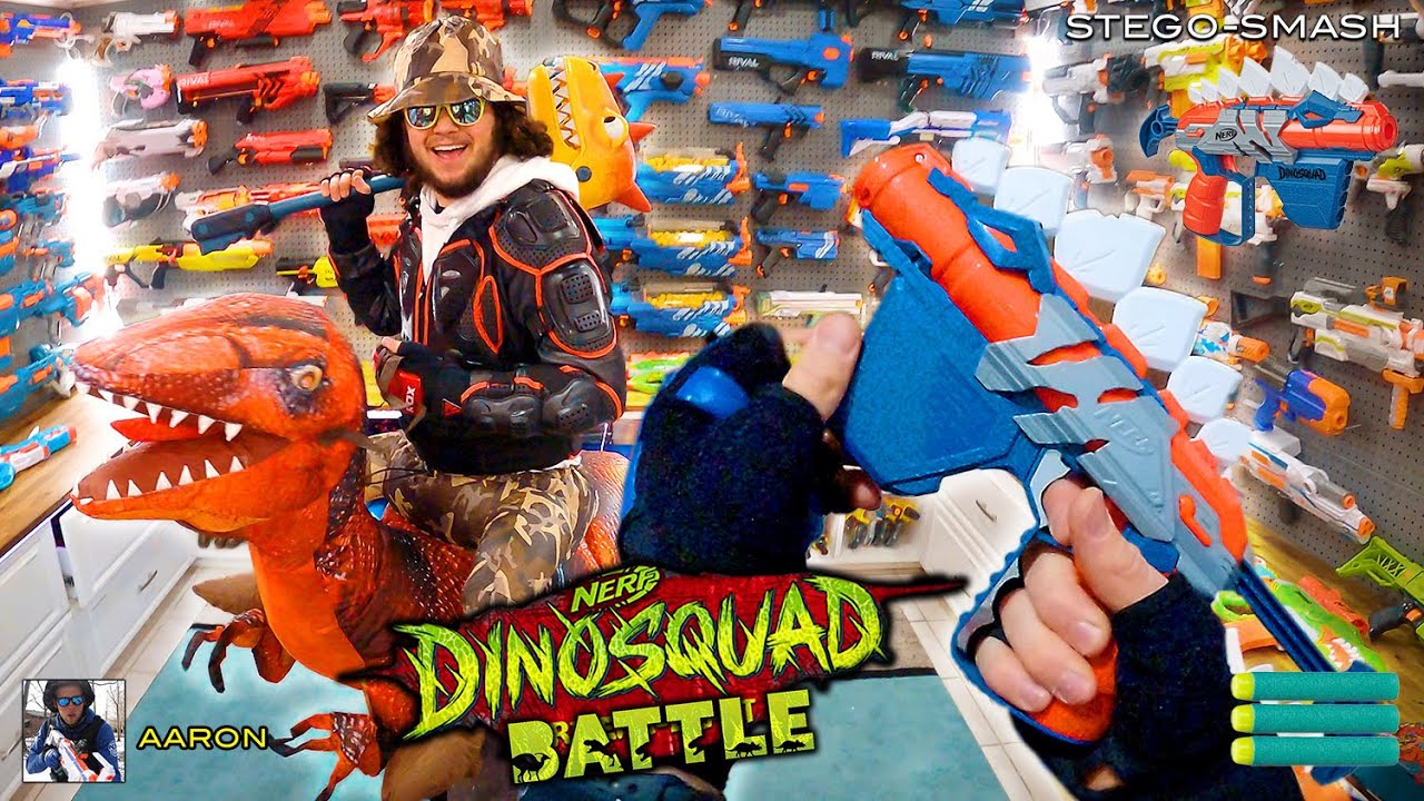 NERF GUN DINOSQUAD BATTLE 2 | Nerf First Person Shooter!