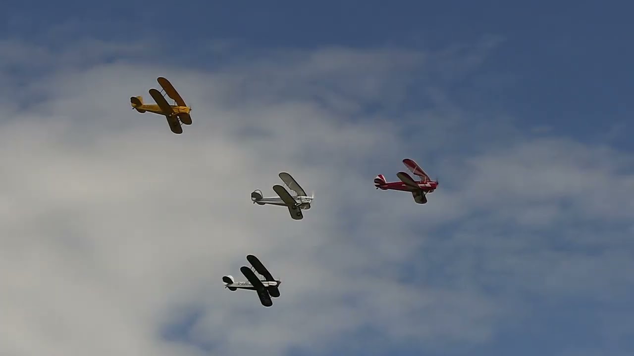 Stampe Formation Team with their SV-4 Biplanes at the Duxford Summer Airshow on Sat 24th Jun 2023