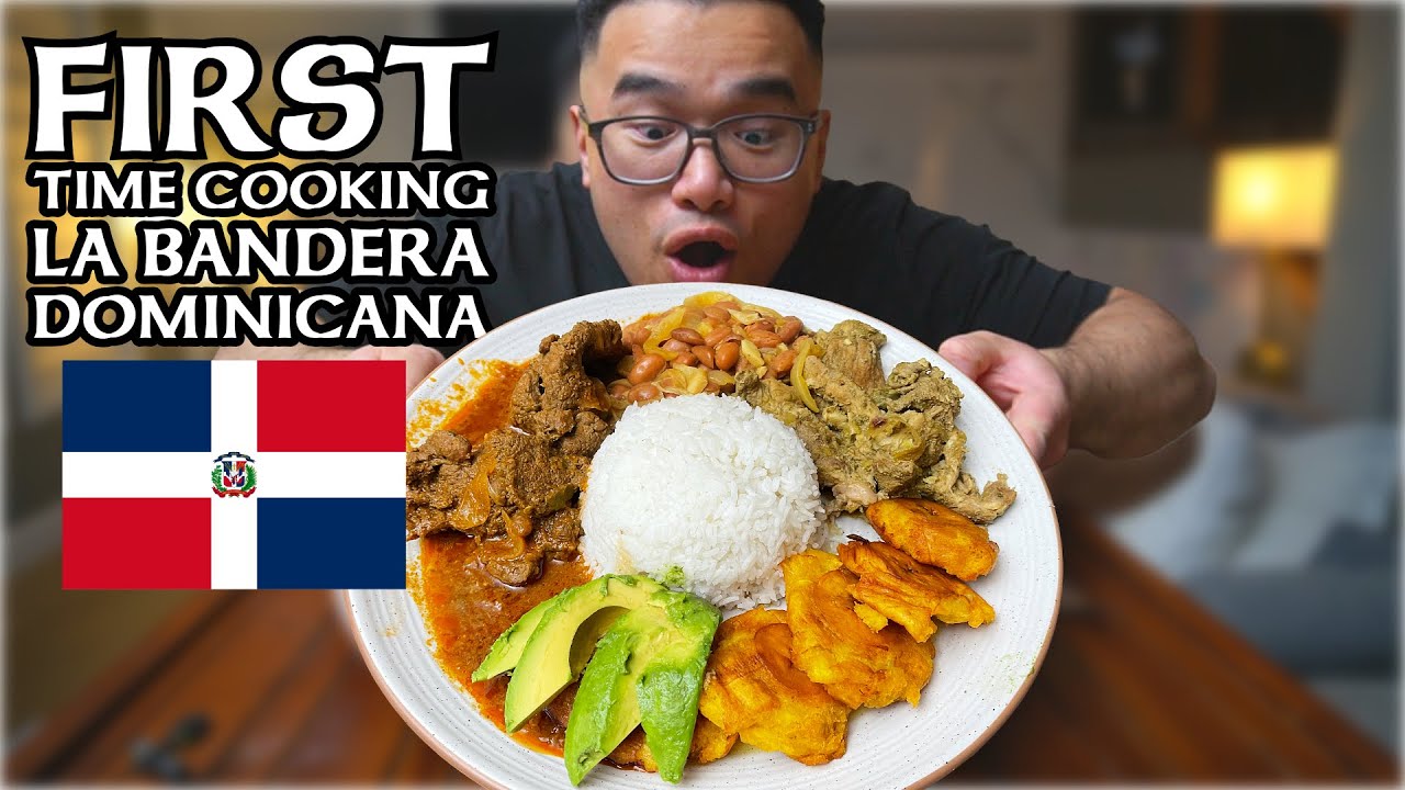 DOMINICAN FOOD - My First Time Cooking Dominican Republic National La Bandera Dominicana