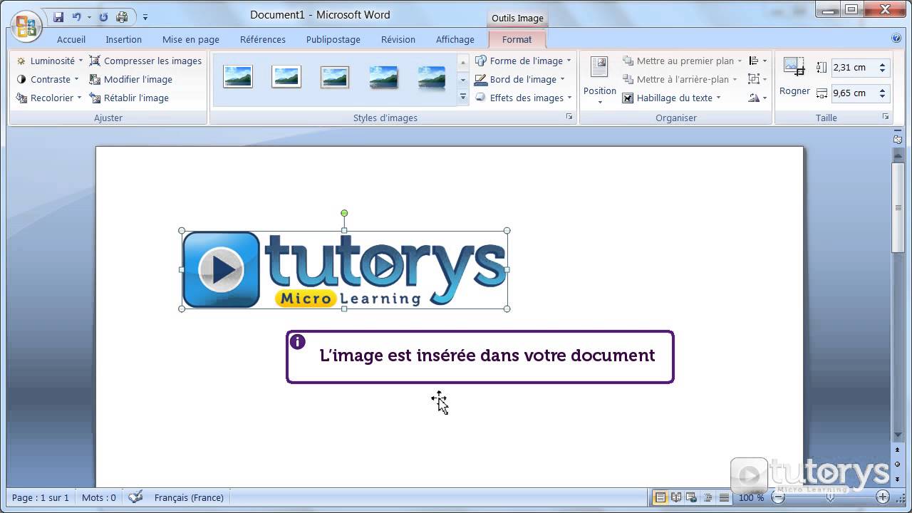 Comment insérer des images avec Word 2007 ?