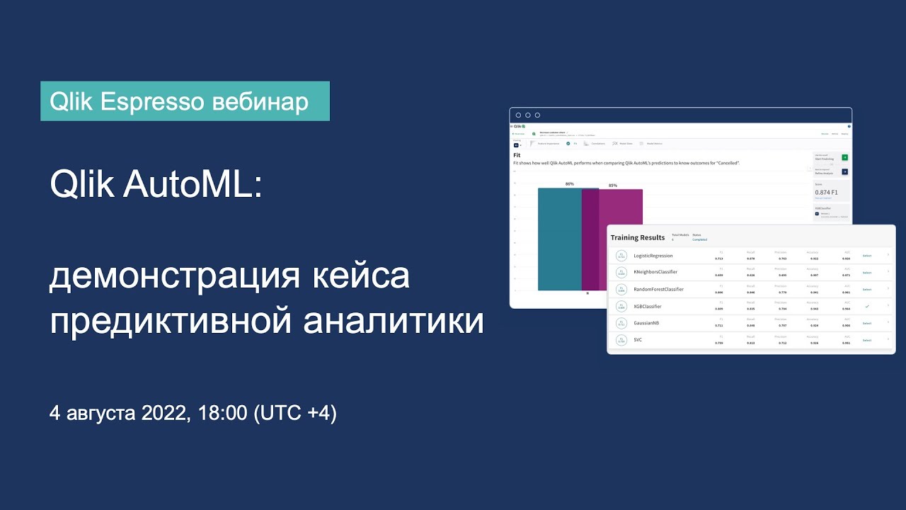 Qlik Espresso: Qlik AutoML - предиктивная аналитика, демонстрация практического кейса