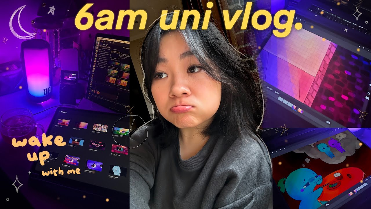 UNI VLOG ☀️ 2D animation, learning 3D, part time jobs, waking up at 6AM
