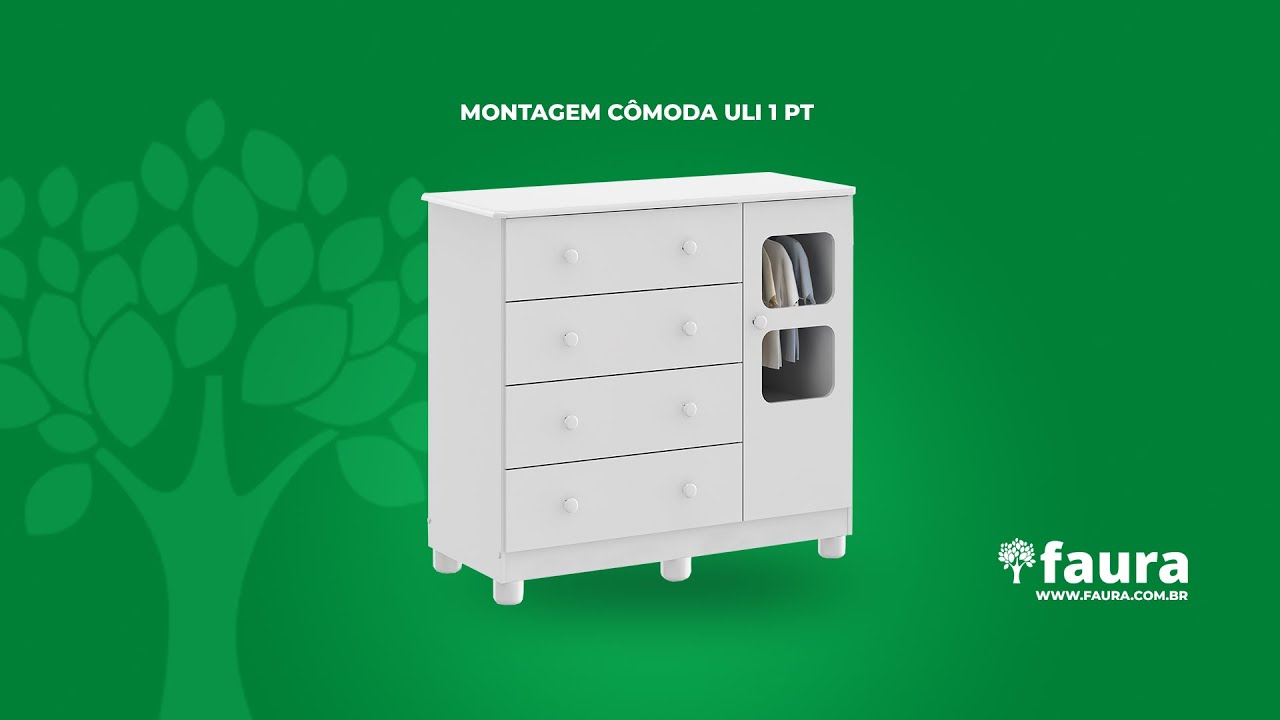 Montagem Cômoda Uli 1 porta - Faura