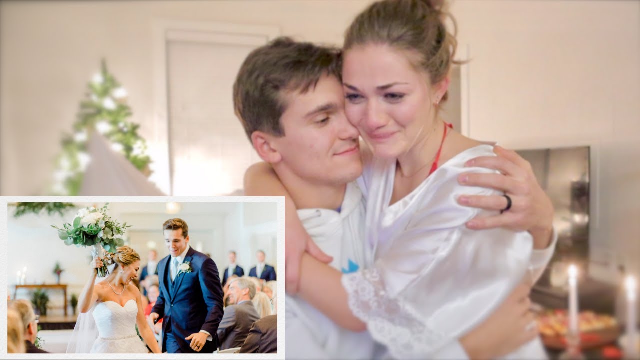 REACTING TO OUR WEDDING VIDEO FOR THE FIRST TIME *emotional*