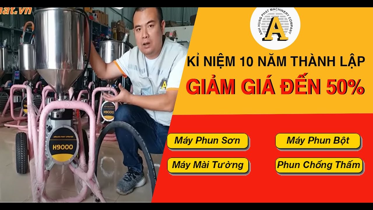 [Máy phun bột bả đa năng H9000]: Phun mọi vật liệu sơn nước, sơn dầu, epoxy, sơn chống thấm, bột bả