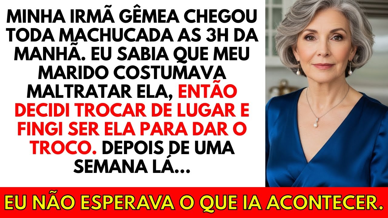 Minha irmã gêmea chegou machucada, então decidi trocar de lugar com ela. Fiquei em choque quando...