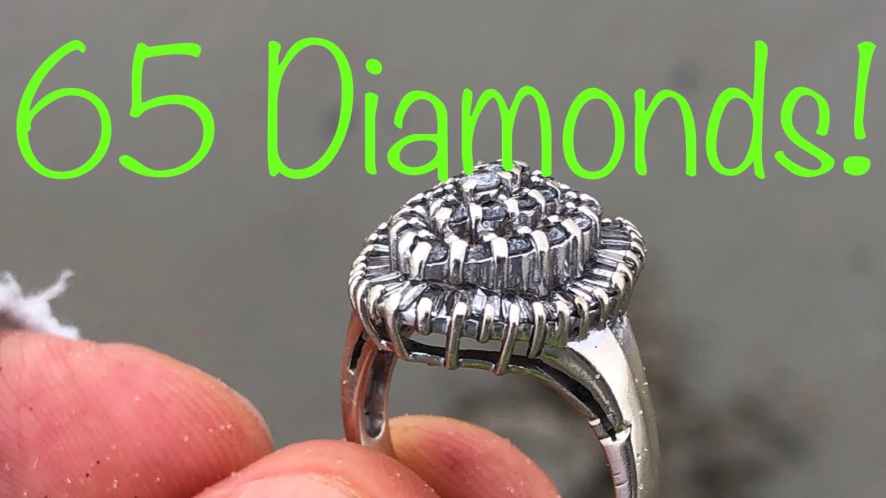 65 Diamond Gold Ring found Metal Detecting on the Beach