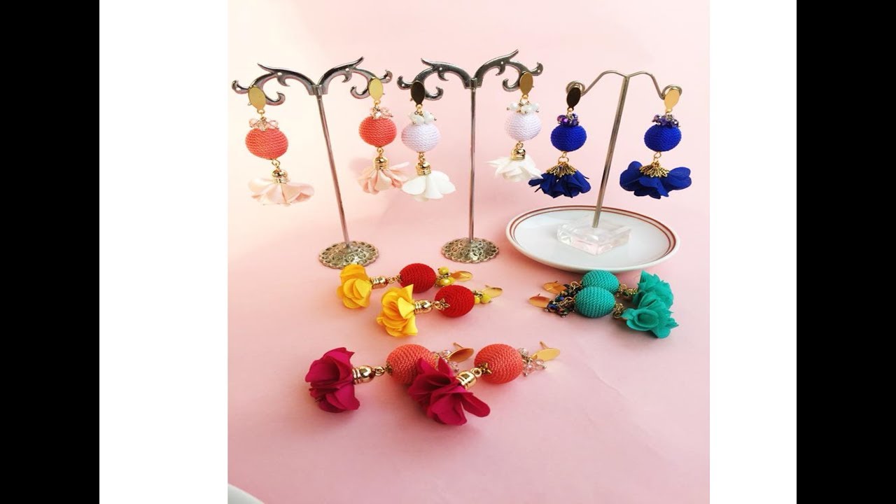 COMO HACER ARETES LESBONBON FACIL Y RAPIDO, TUTORIAL DE ARETES DE BOLA, COMO FORRAR BOLAS CON HILO