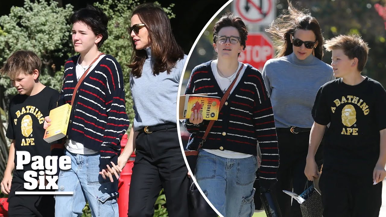 Jennifer Garner holds hands with Seraphina Affleck, 15, during family church outing