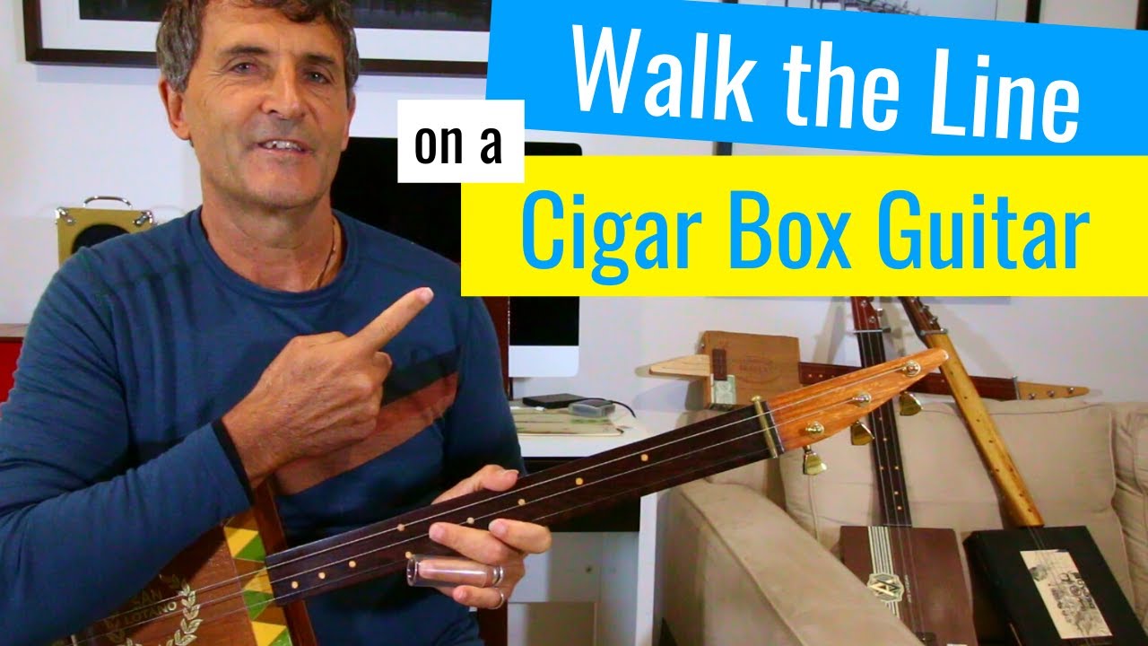 Walk the Line by Johnny Cash 3 string cigar box guitar lesson