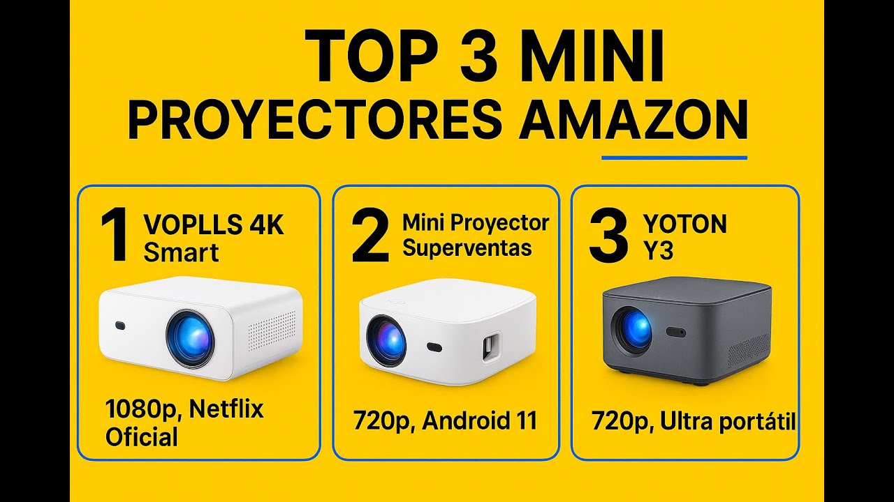 🔥📽️ TOP 3 MINI PROYECTORES AMAZON 2025 | Calidad 💎 y Precio 💰 que NO te puedes perder🔥