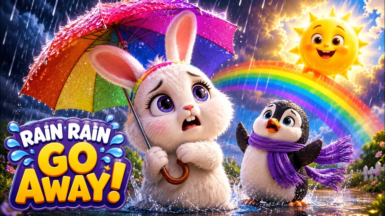 Rain Rain Go Away 🌧️ | Toffee, Iggi & Drago&rsquo;s Fun Rainy Adventure for Kids!#nurseryrhymes #kidssongs