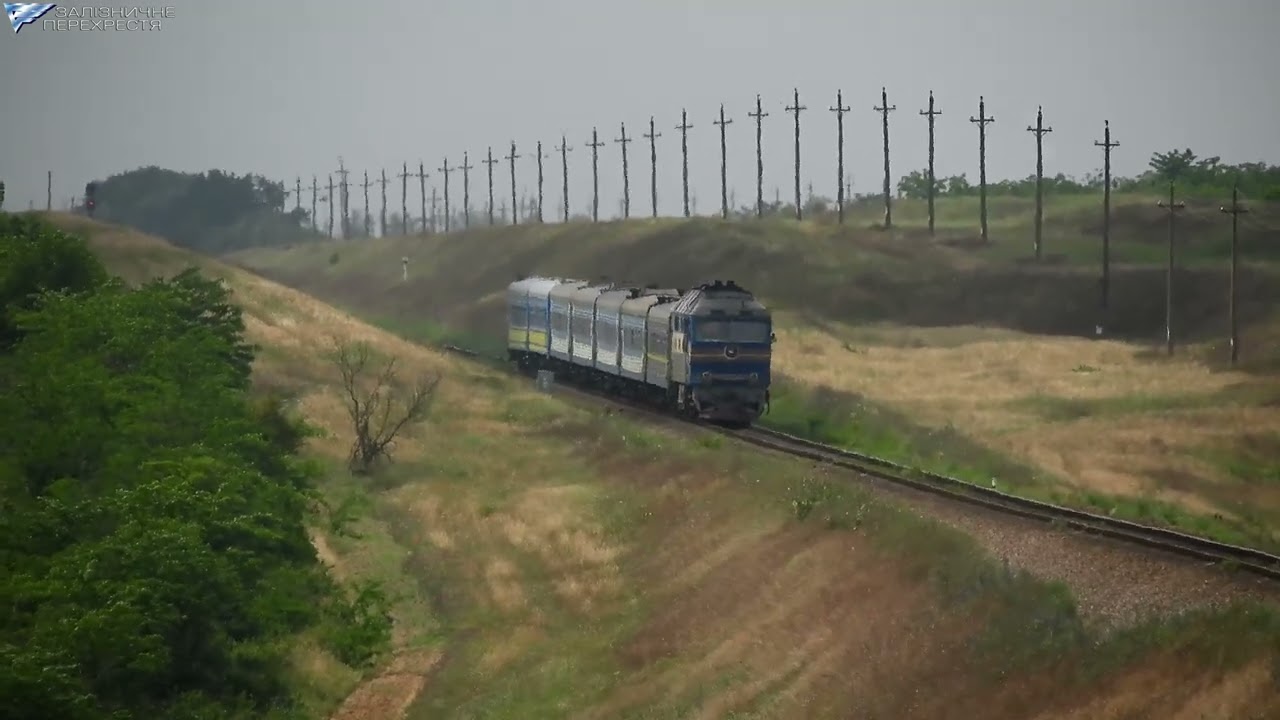 Тепловоз ТЕП70-0156 з п. № 766 на перегоні Чеховичи - Чорнобаївка ОД. ЗАЛ.