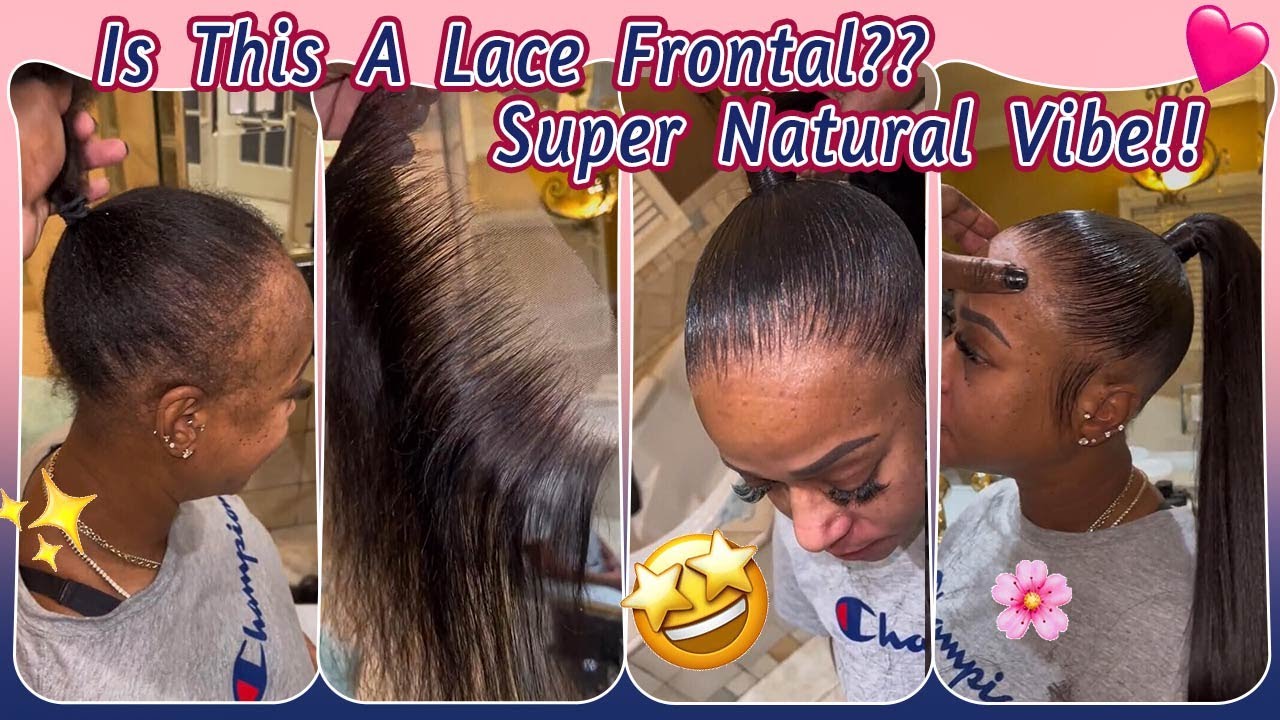 Magic!😱 Natural Lace Frontal Ponytail Slayed~ Tutorial For Extended Slick Back Ponytail | #Elfinhair