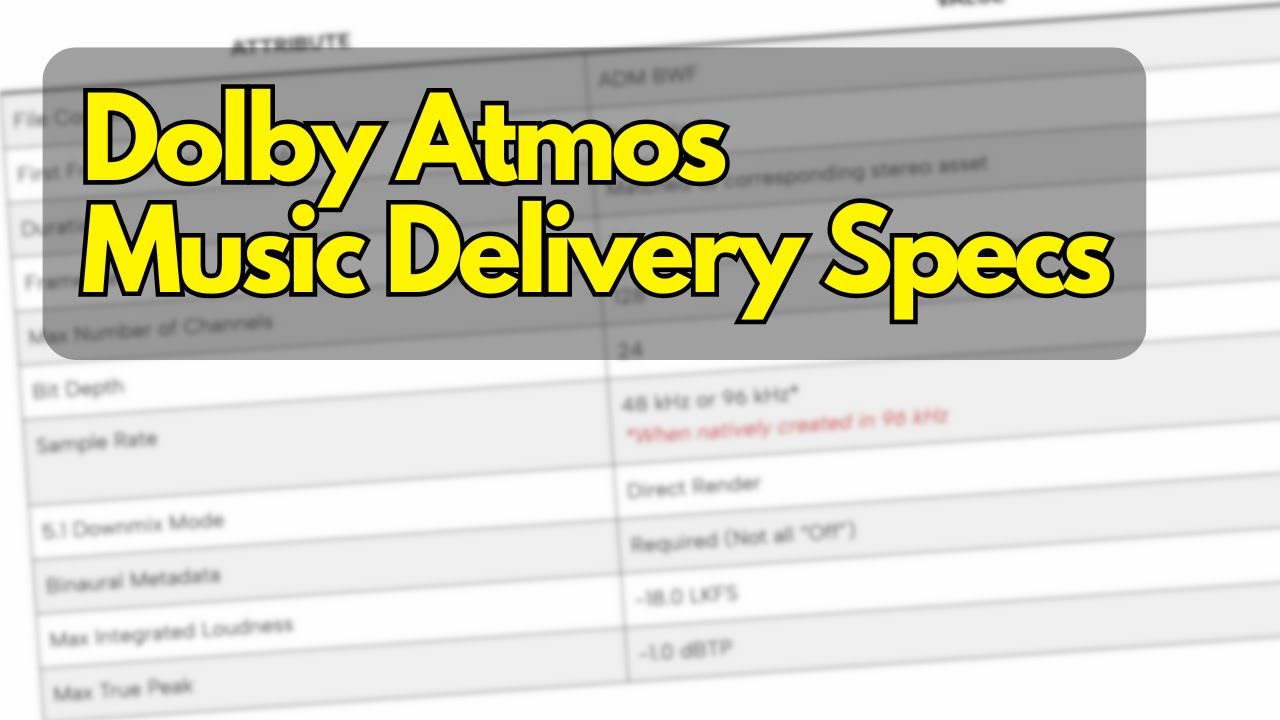 The Essential Guide to Dolby Atmos Music Delivery Specs