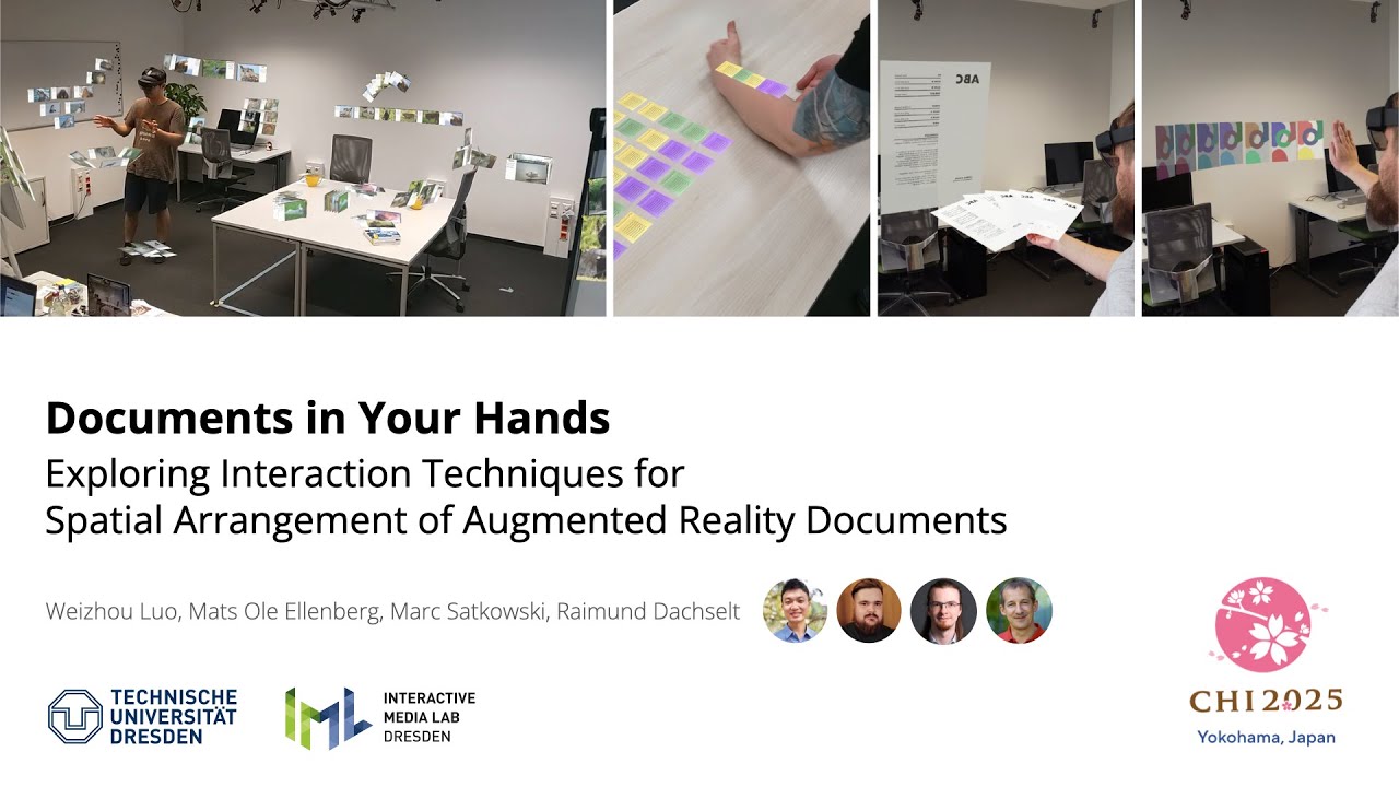 [CHI'25 Presentation] Exploring Interaction Techniques for Spatial Arrangement of AR Documents