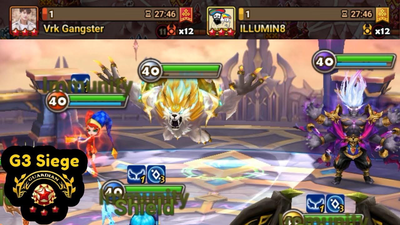 G3 SIEGE BATTLE vs Vrk Gangster and ILLUMIN8 - Summoners War