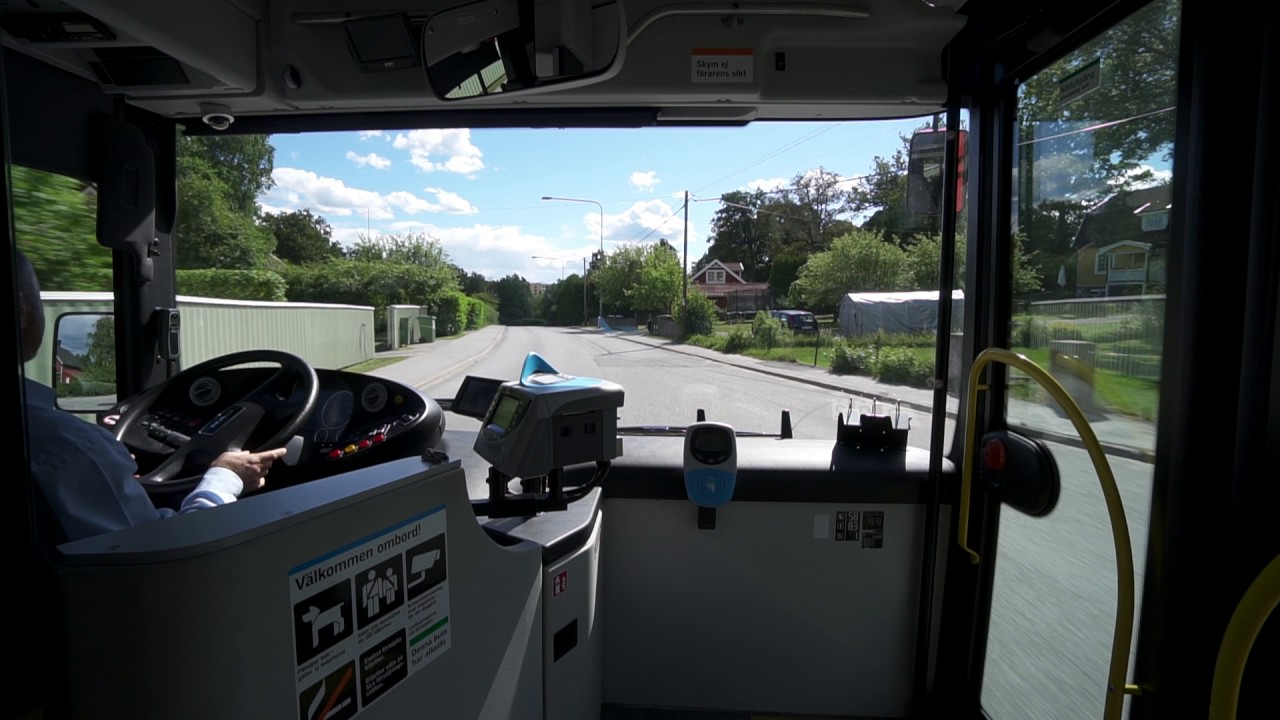Sweden, Stockholm, ride with bus 704 from Prostvägen to Huddinge bus terminal