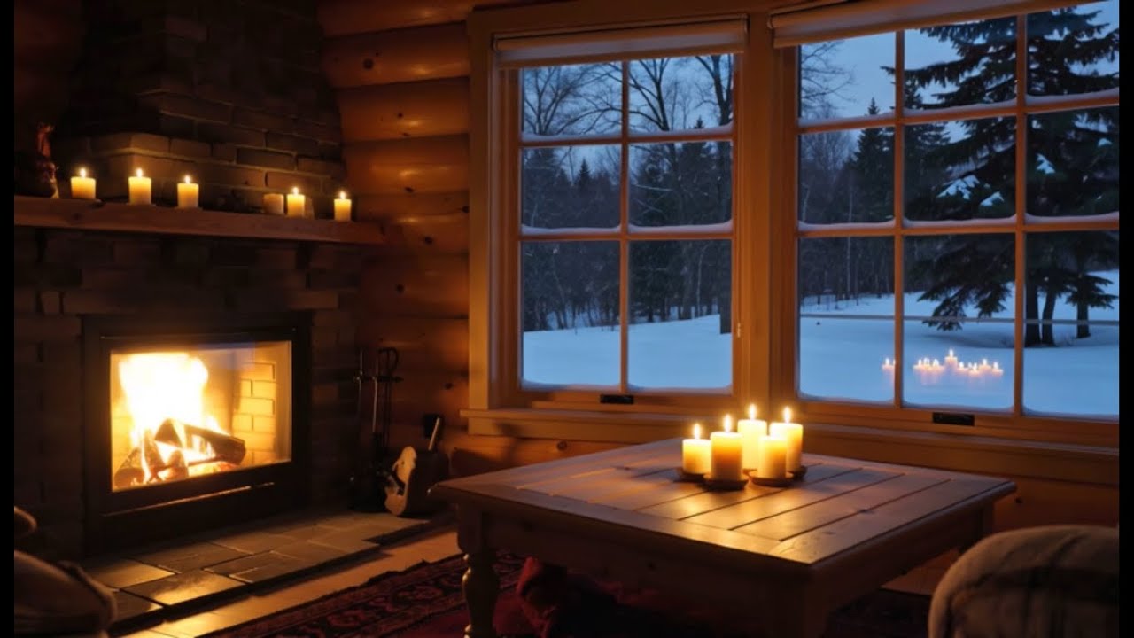 Cozy Fireplace Ambience | Relaxing Music & Fireplace Sounds (2 Hours)