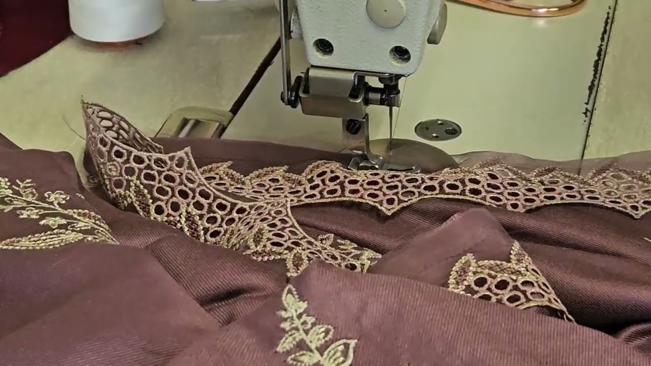 attaching lace on shawl #suit #design #diy #fashion #tips #2024