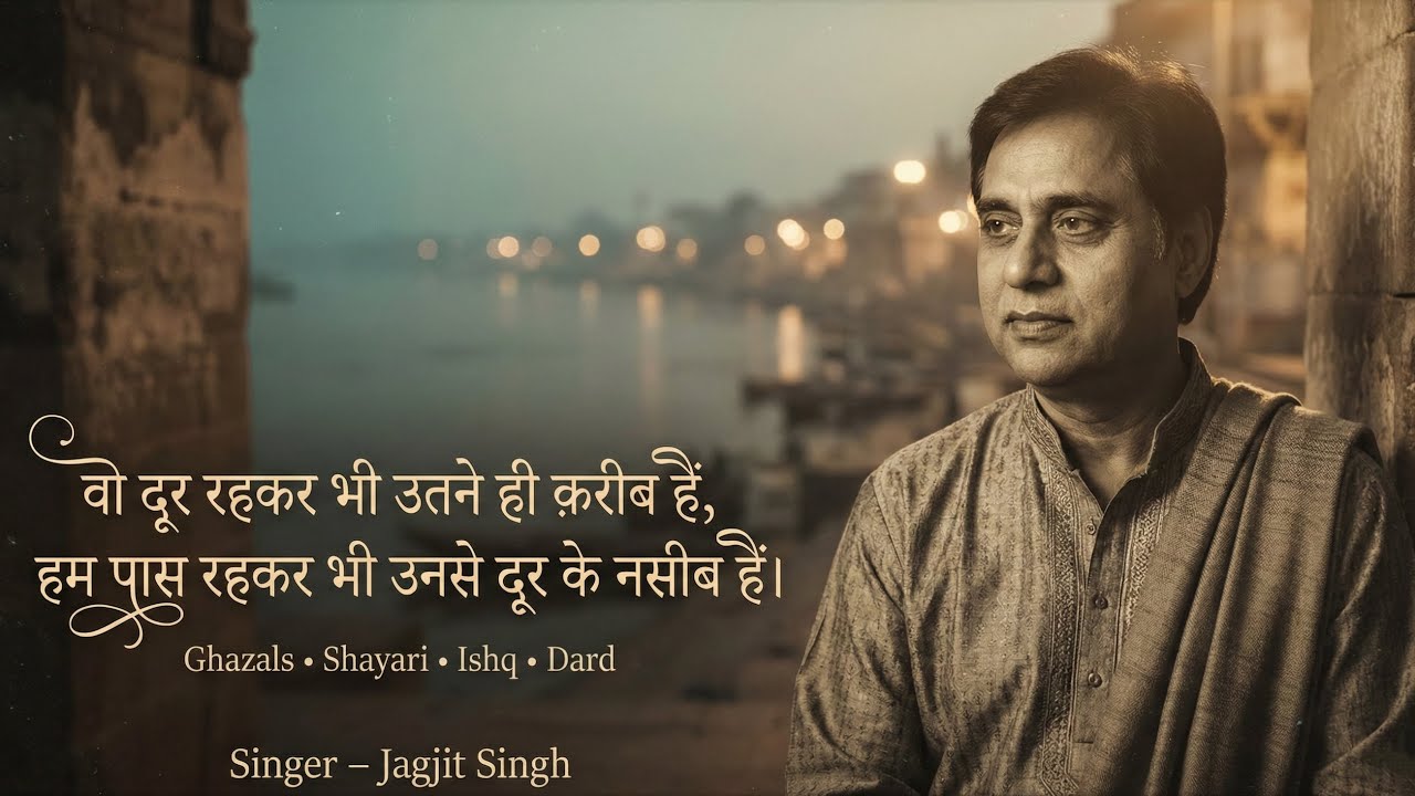 वो दूर रहकर भी उतने ही क़रीब हैं, हम पास रहकर भी उनसे दूर के नसीब हैं। Jagjit Singh Drd Bhari Ghazal