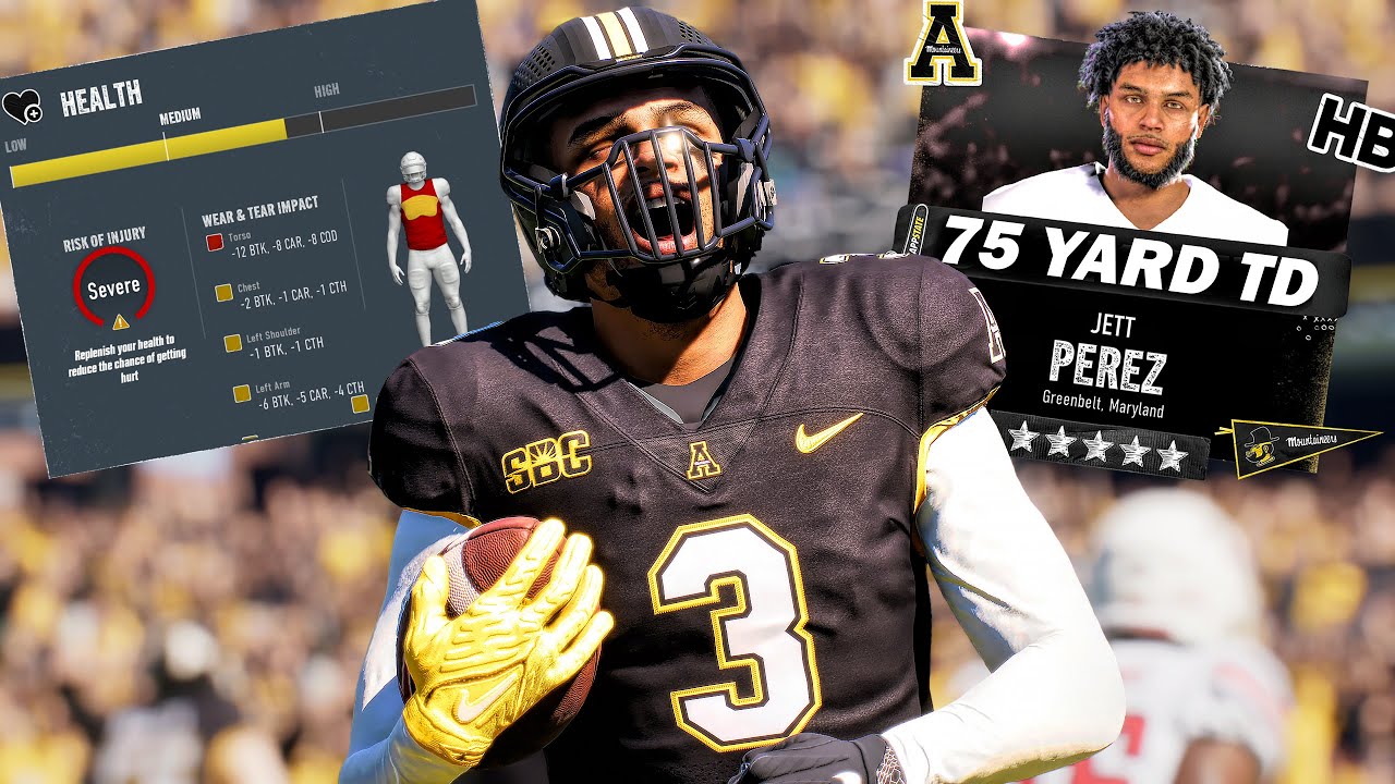 College Football 25 Road To Glory — СЕРЬЕЗНАЯ ТРАВМА? 75 ярдов в забеге, тачдаун