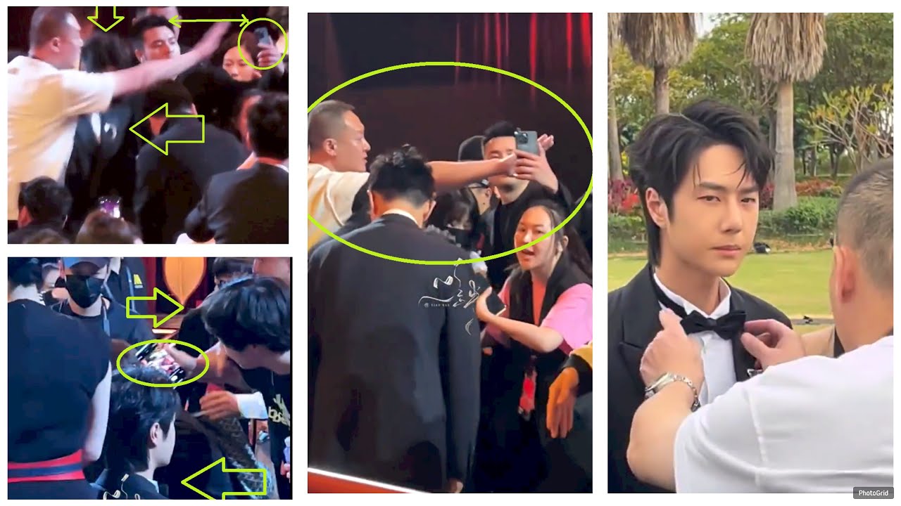 Wang Yibo quickly dodged when Sasaengfan tried to take a selfie with him at tonight's event.
