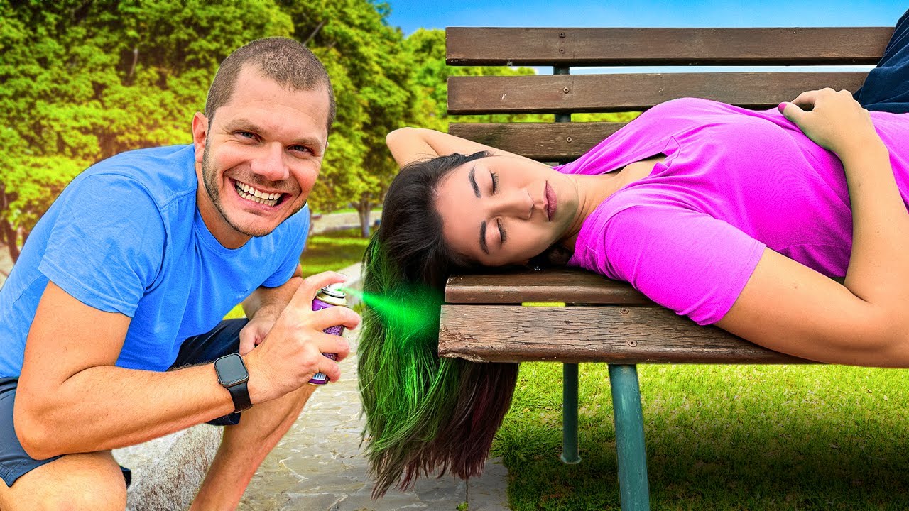 DÉ PINTOU O CABELO DA RAPHA DE VERDE E ELA FICOU FURIOSA