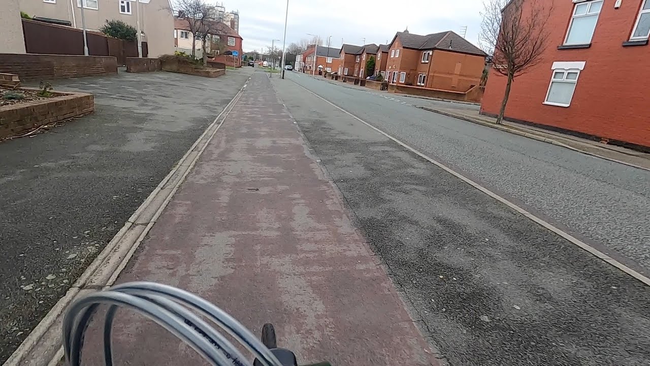 Birkenhead North to Conway Park on the Beckwith St cycleway - The Handcycling Elf's Tour de Wirral