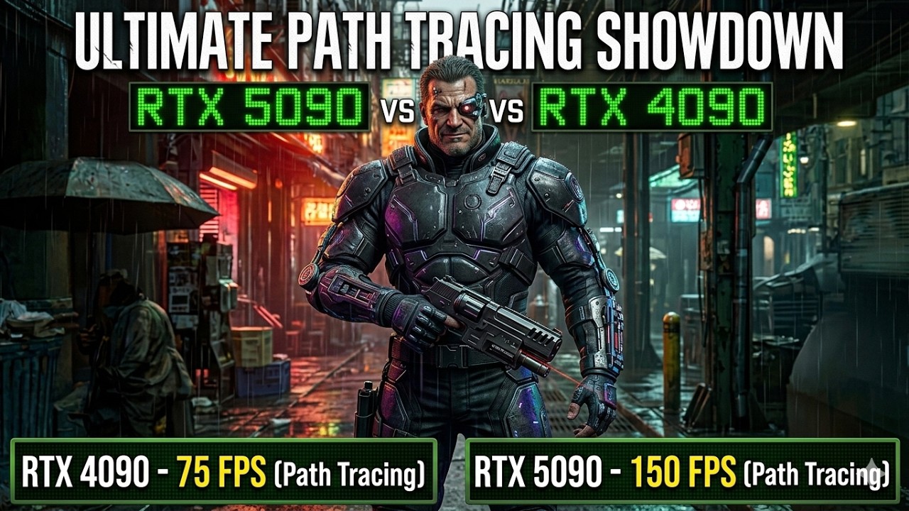 Resident Evil Requiem RTX 4090 vs. RTX 5090 Path Tracing