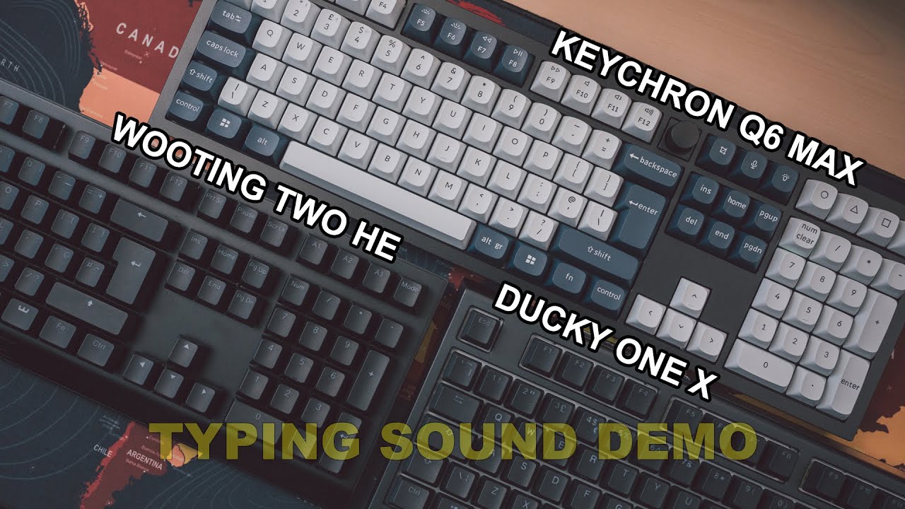 Keyboard noise test: Ducky One X vs Wooting two HE vs Keychron Q6 Max // #asmr #mechanicalkeyboard