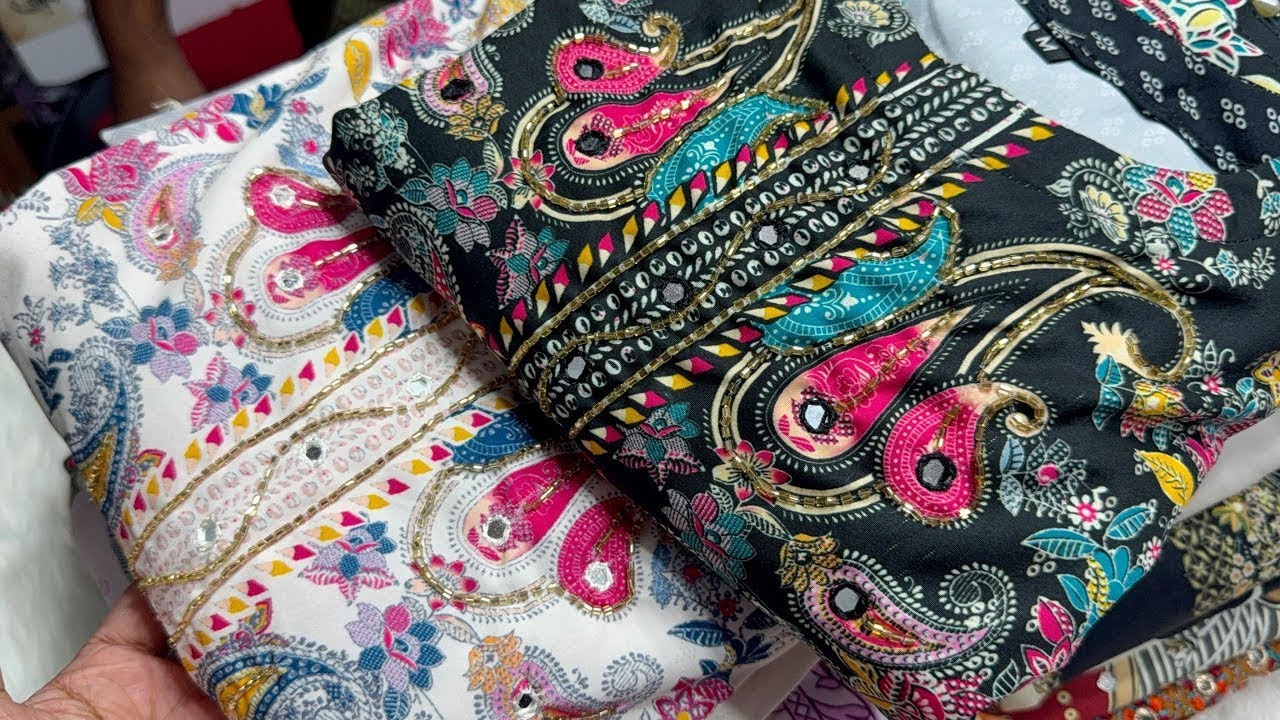 দুবাই সিল্কের লাক্সারি কাজের থ্রিপিস | Readymade luxury three piece collection 2026