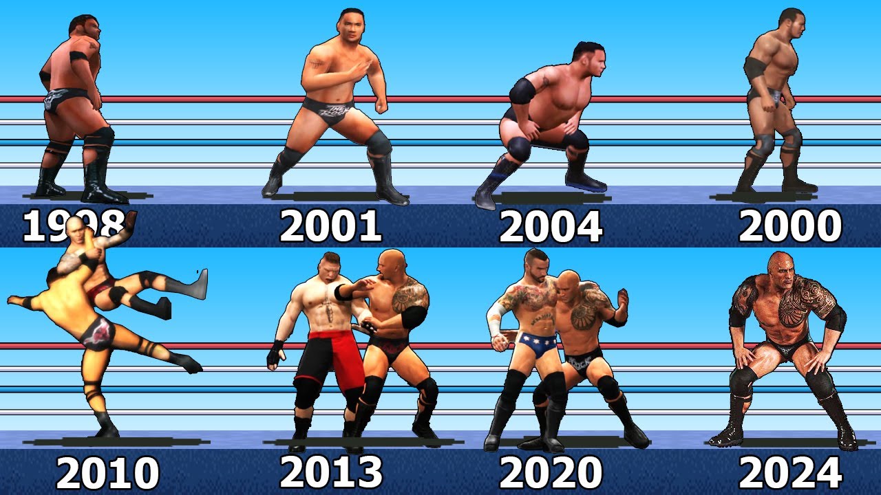 THE ROCK, DWAYNE JOHNSON evolution in video games [1998 - 2024]