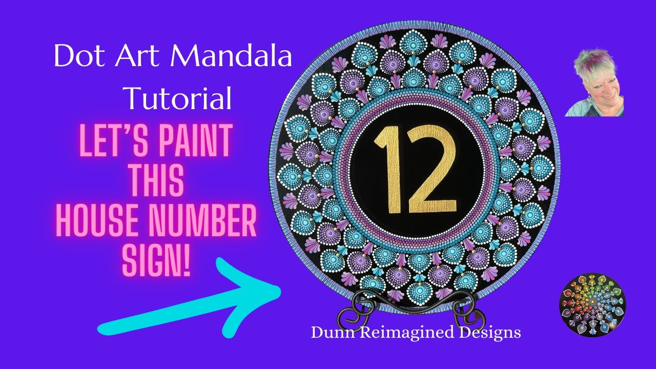 20- Dot Art Mandala Tutorial House | Number Sign
