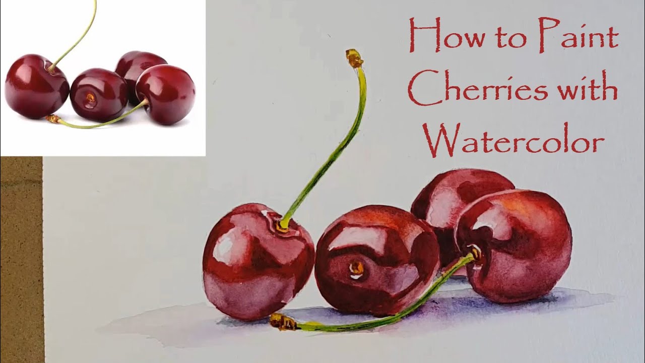 How to Paint Cherries with Watercolor | Easy Tutorial
